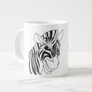 Bra Morning Leting Lotively Zebra Black & White Jumbo Mugg
