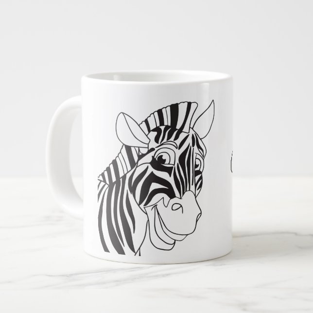 Bra Morning Leting Lotively Zebra Black & White Jumbo Mugg (Framsida vänster)