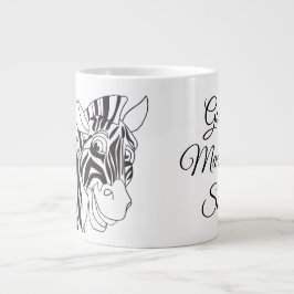 Bra Morning Leting Lotively Zebra Black & White Jumbo Mugg