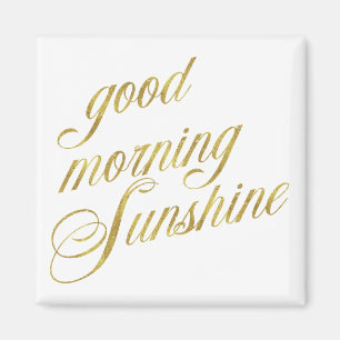 Bra Morning Sunshine Quote Faux Gold Foil Quote Magnet