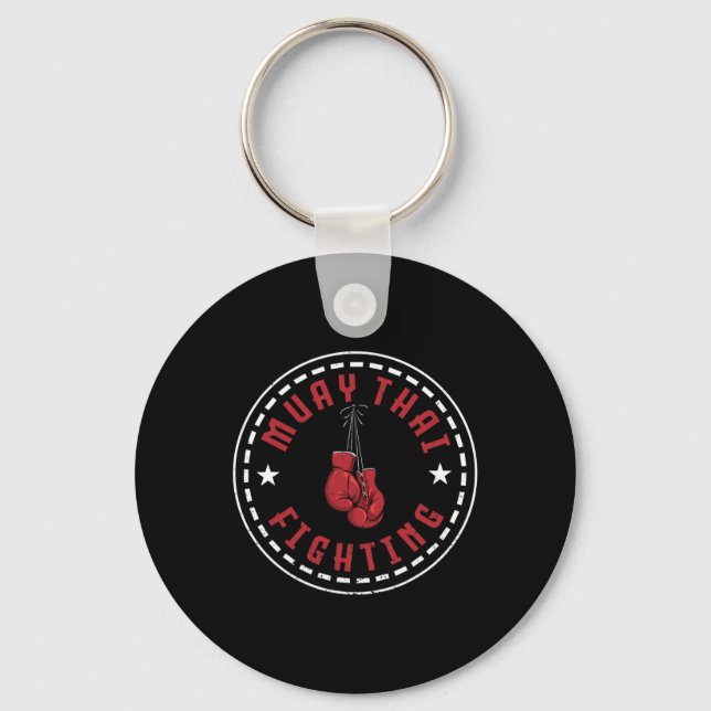Bra Muay Thai-stridande design Kickboxer Mma Träni Nyckelring (Framsida)