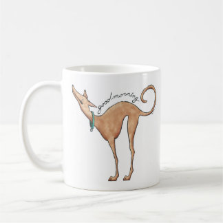 Bra mugg för kaffe för morgonvinthundillustration