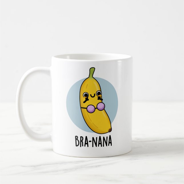 Bra-nana Funny Banana Bra Pun Kaffemugg (Vänster)
