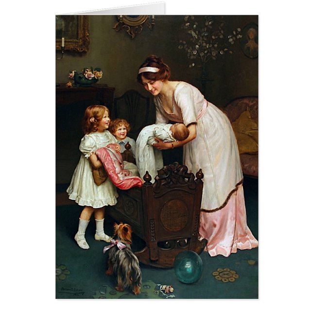 Bra natt l för mammor hälsningskort (Framsidan)