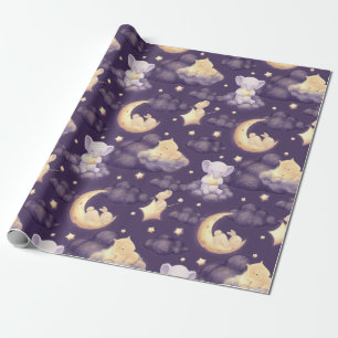 Bra Natt med cute Sömnig Baby djur Presentpapper