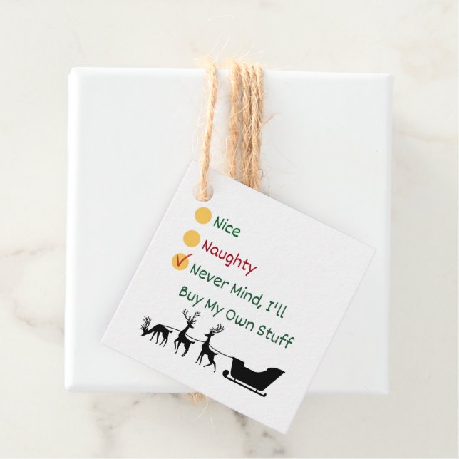 Bra, Naughty, jag köper min egen personal. Gåvor Etiketter (På plats)
