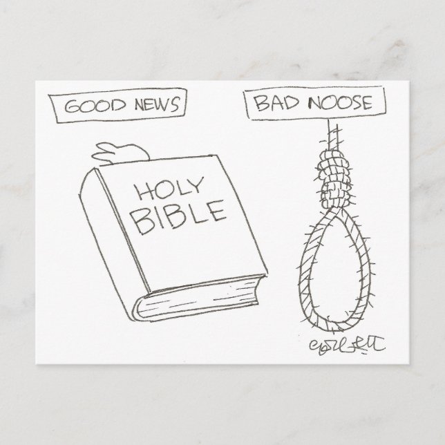 Bra News! (Bibel) Bad Noose (handmansknapp)( Vykort (Framsida)