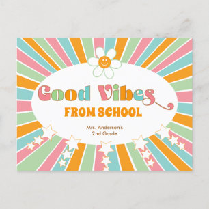 Bra News from School Retro Vibes Teacher Vykort