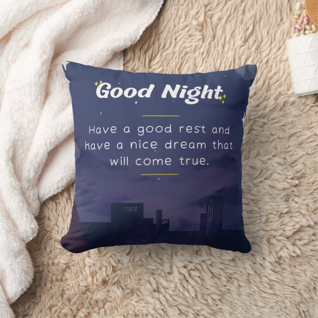 Bra Night Dreams Mysigt Relaxing Quote Cushion Kudde (Filt)
