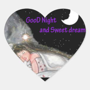 Bra Night Hjärtformat Klistermärke