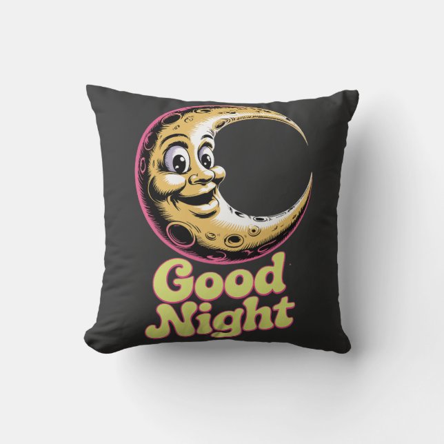 Bra Night Retro Måne Kudde (Framsida)