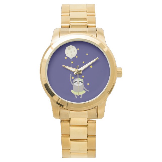 Bra Night Sloth med Måne Armbandsur (Framsida)