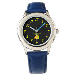 Bra Night Sol Kids Blue Leather Watch Armbandsur