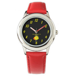 Bra Night Sol Kids Red Leather Watch Armbandsur