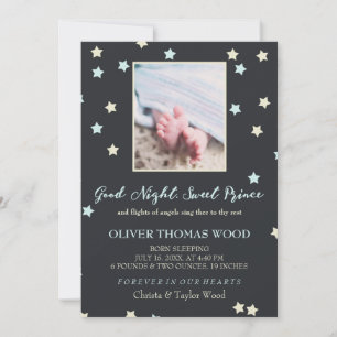 Bra Night Sweet Prince Baby Memorial-meddelande Meddelande