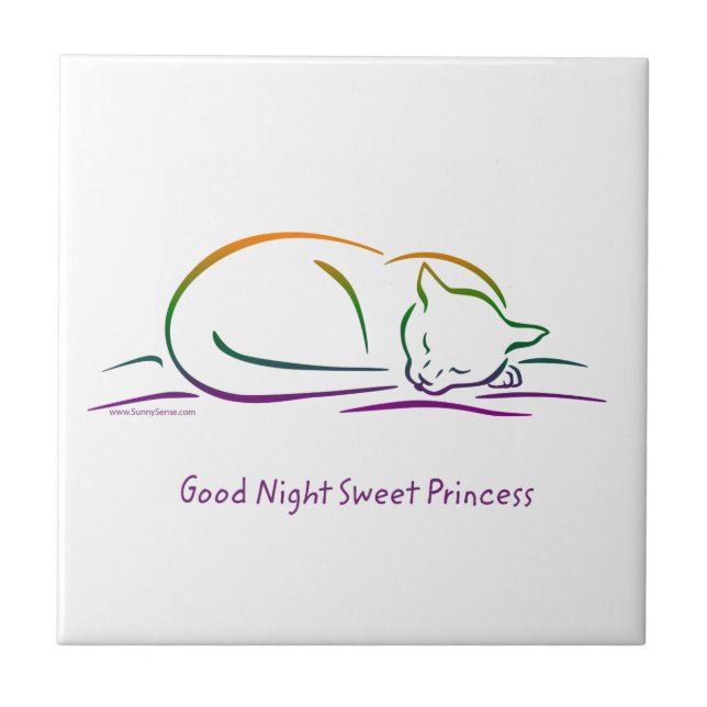 Bra Night Sweet Princess (Katt) Kakelplatta (Framsidan)