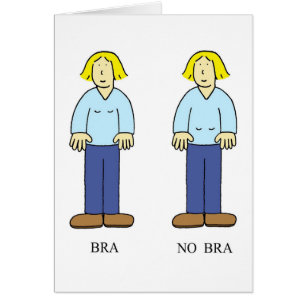 Bra No Bra Aging Humor Tecknad Hälsningskort