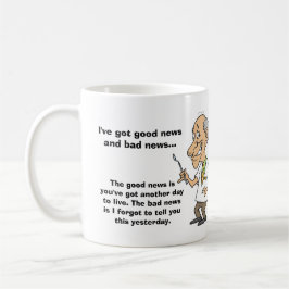 Bra nyheterna och dåliga nyheter kaffemugg