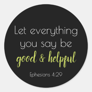 Bra och hjälpskrift runt klistermärke