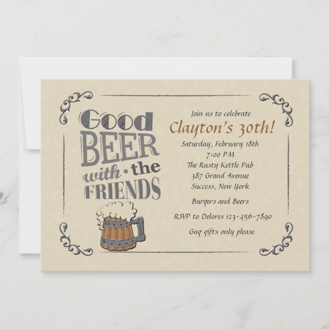 Bra Öl Med Vännerna Inbjudan (Framsida)