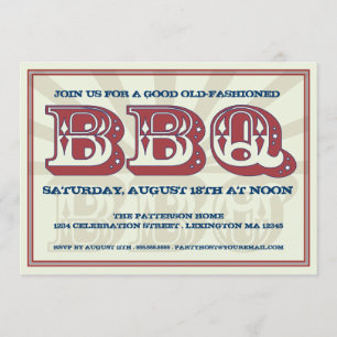 Bra Old BBQ Land Stil Party bjudan Inbjudningar
