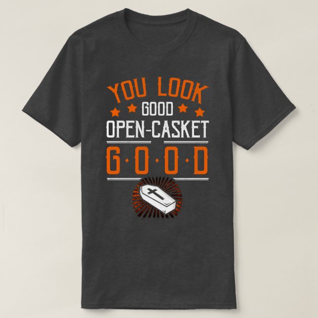 Bra Open Casket Bra Funny Mortician Emb T Shirt (Design framsida)