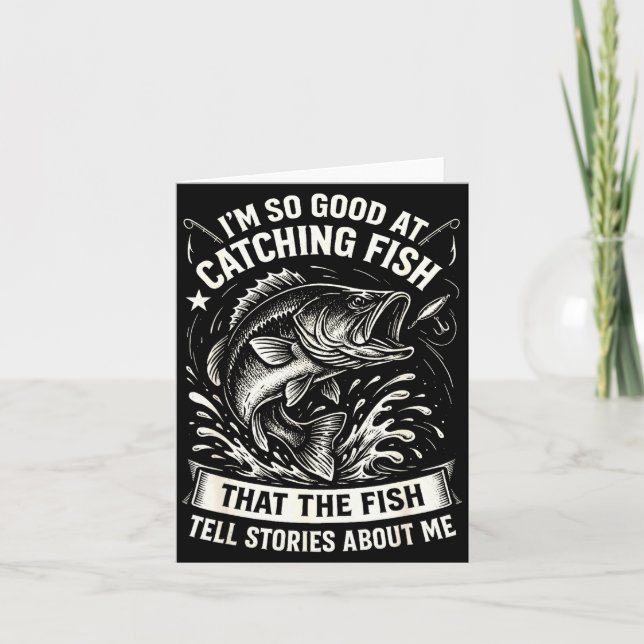 Bra på att fånga fisk design rolig fiske kort (Framsida)