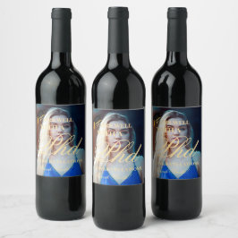 Bra par med Graduating Universiteten Studenten Vinflaska Etikett