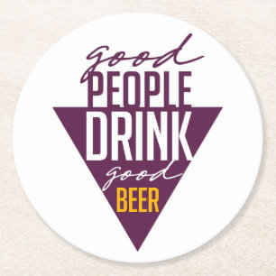 Bra People Bra Beer Funny Beer Underlägg Papper Rund