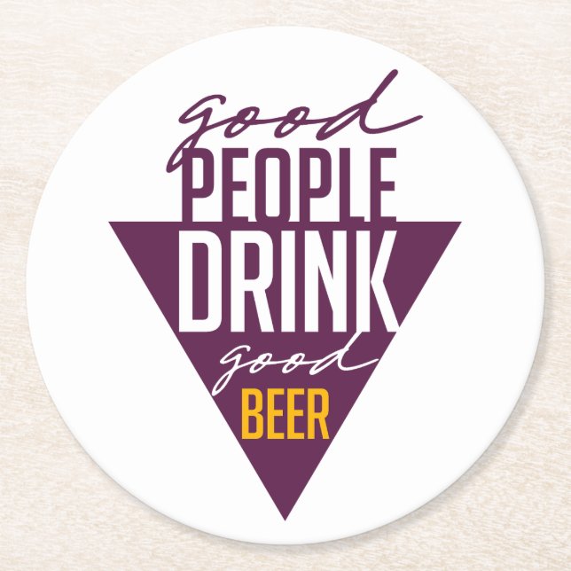 Bra People Bra Beer | Funny Beer Underlägg Papper Rund (Framsidan)