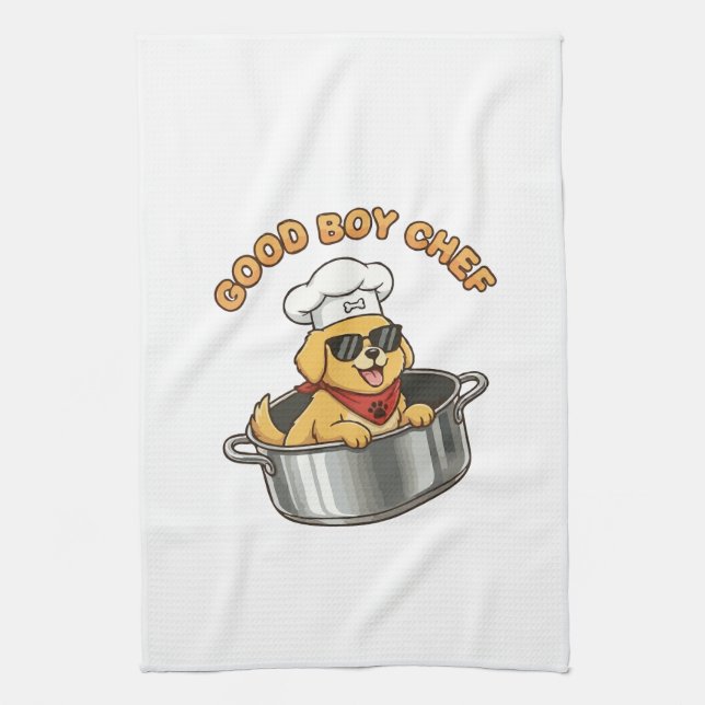 Bra Pojk Kock Kockande Hund Kökshandduk (Vertikal)