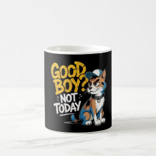 Bra Pojke Inte Idag Rolig Katt Illustration Kaffemugg