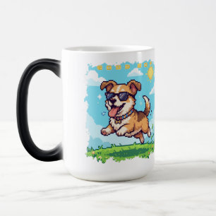 Bra Pojke Pixel Valp Retro Speldesign Magisk Mugg