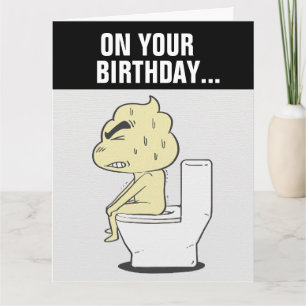 BRA POOPS & HAPPINESS BIG-KORT MED FUNNY BIRTHDAY KORT