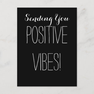 Bra Positive Vibes Black and White Andlig Vykort