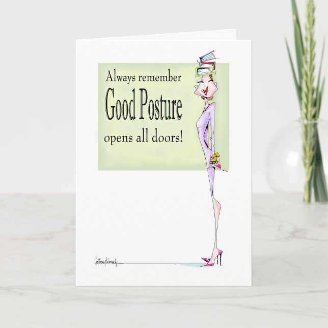 Bra Posture Funny Woman Birthday-kort Kort (Framsida)