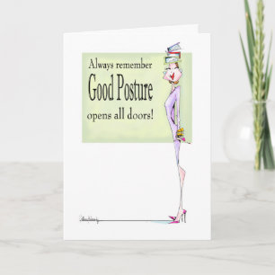 Bra Posture Funny Woman Birthday-kort Kort