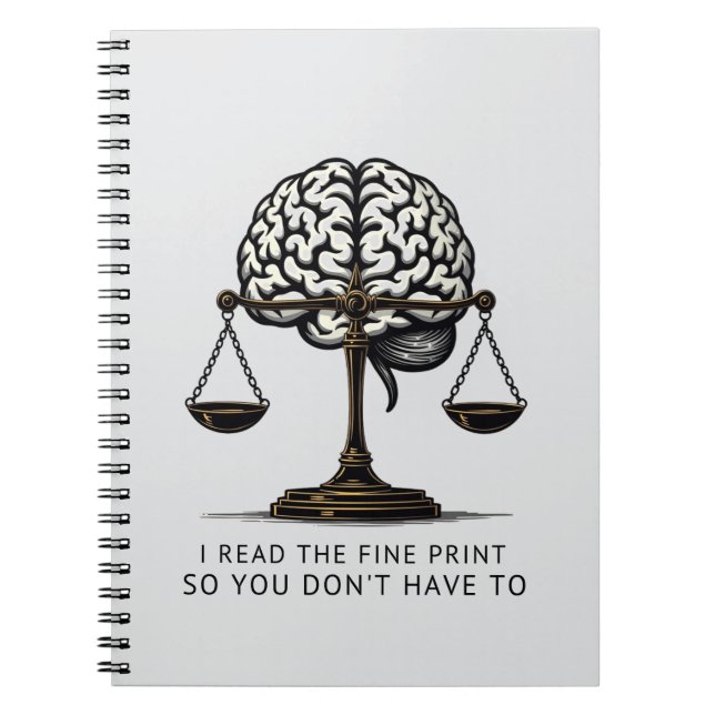 Bra Print Reader - Brain & Justice Edition Anteckningsbok (Framsidan)