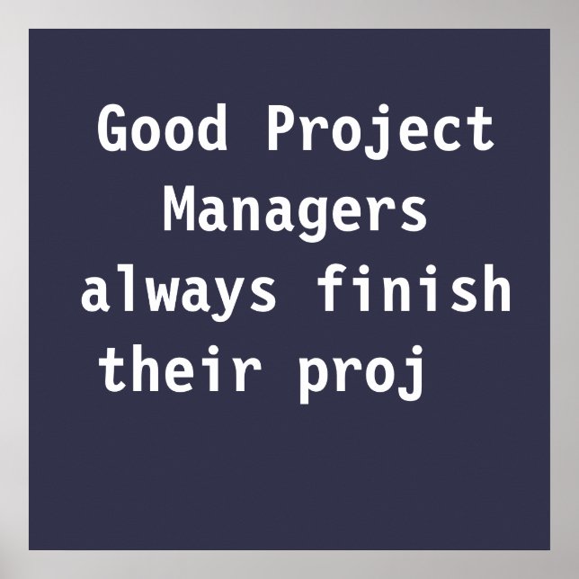 Bra Project Managers Funny Berömd PMO-offert Poster (Framsidan)