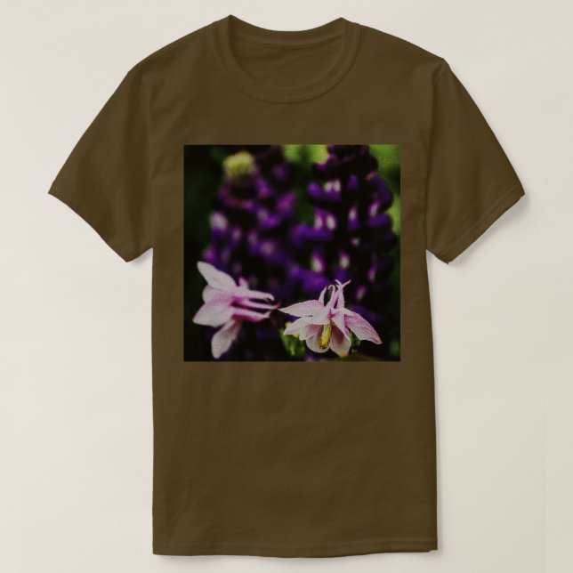 Bra Random Mosaic Lupin och Aquilegia AC163 T Shirt (Design framsida)