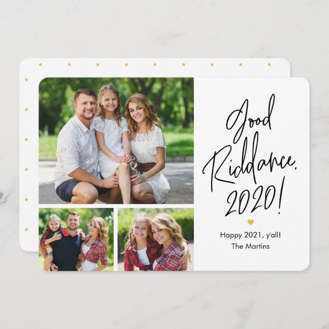 Bra Riddance 3 Foton Gott nytt år-kort Julkort (Fram/baksida)