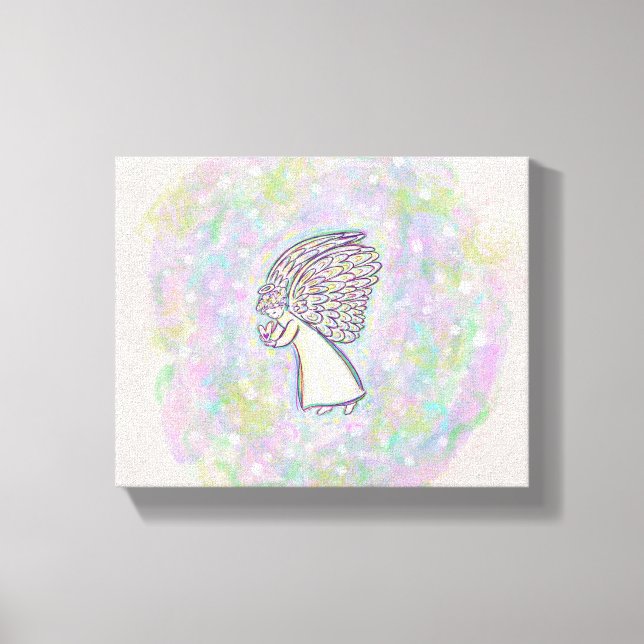 Bra Sak Angel Painting Wrapped Canvas Art (Framsida)