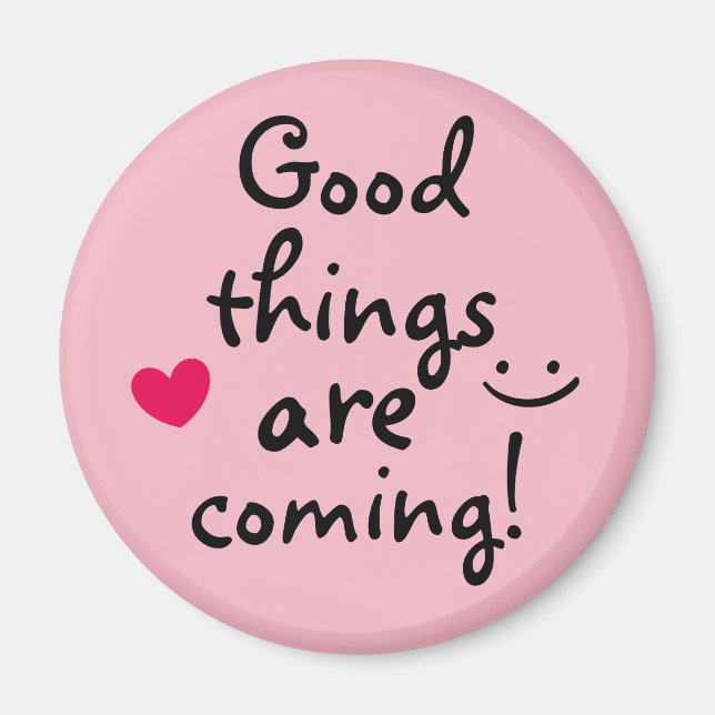 Bra sak kommer Cute Rosa Heart Lucky Magnet (Framsidan)