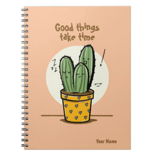 Bra Sak Ta tid Cute Cactus offs Anteckningsbok