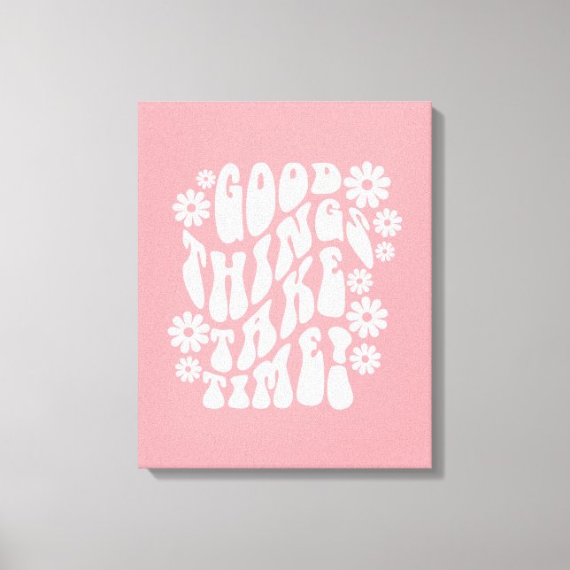 Bra Sak Ta tid Retro Flowers Canvastryck (Framsida)