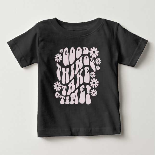 Bra Sak Ta tid Retro Flowers T Shirt (Framsida)