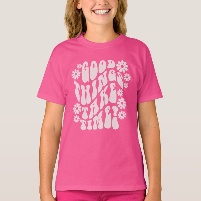 Bra Sak Ta tid Retro Flowers T Shirt (Framsida)