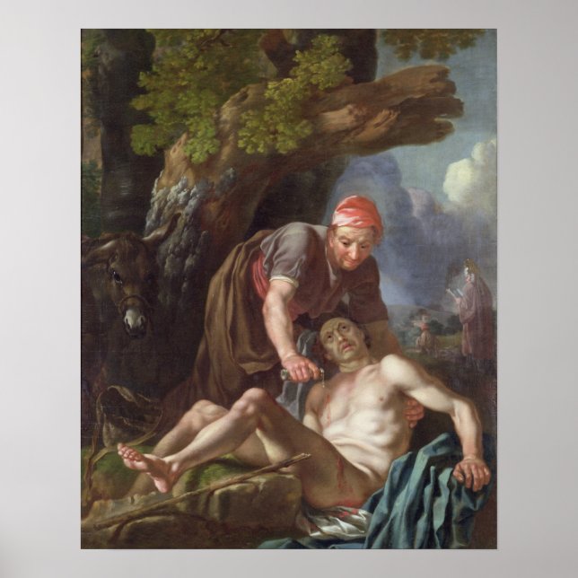 Bra Samaritan, c.1751-52 (olja på arbetsyta) Poster (Framsidan)