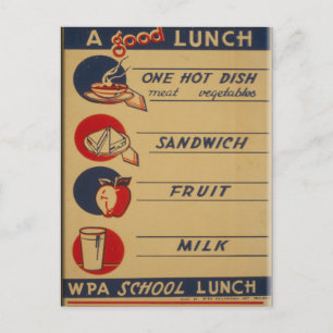 Bra School Lunch Vykort