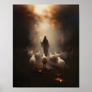 Bra Shepherd - Digital Sketch Jesus Poster
